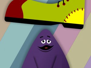 Grimace vs Giant Clown Shoes Online Arcade Game