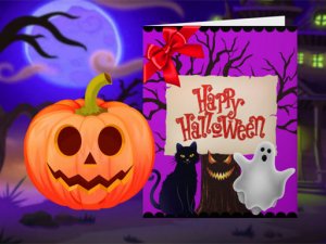 Happy Halloween Princess Card Designer Online Game - Card Design Game